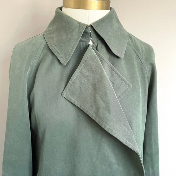 Aritzia Babaton Monterey (Green) Lawson Open Trench Coat - M - Picture 3 of 14
